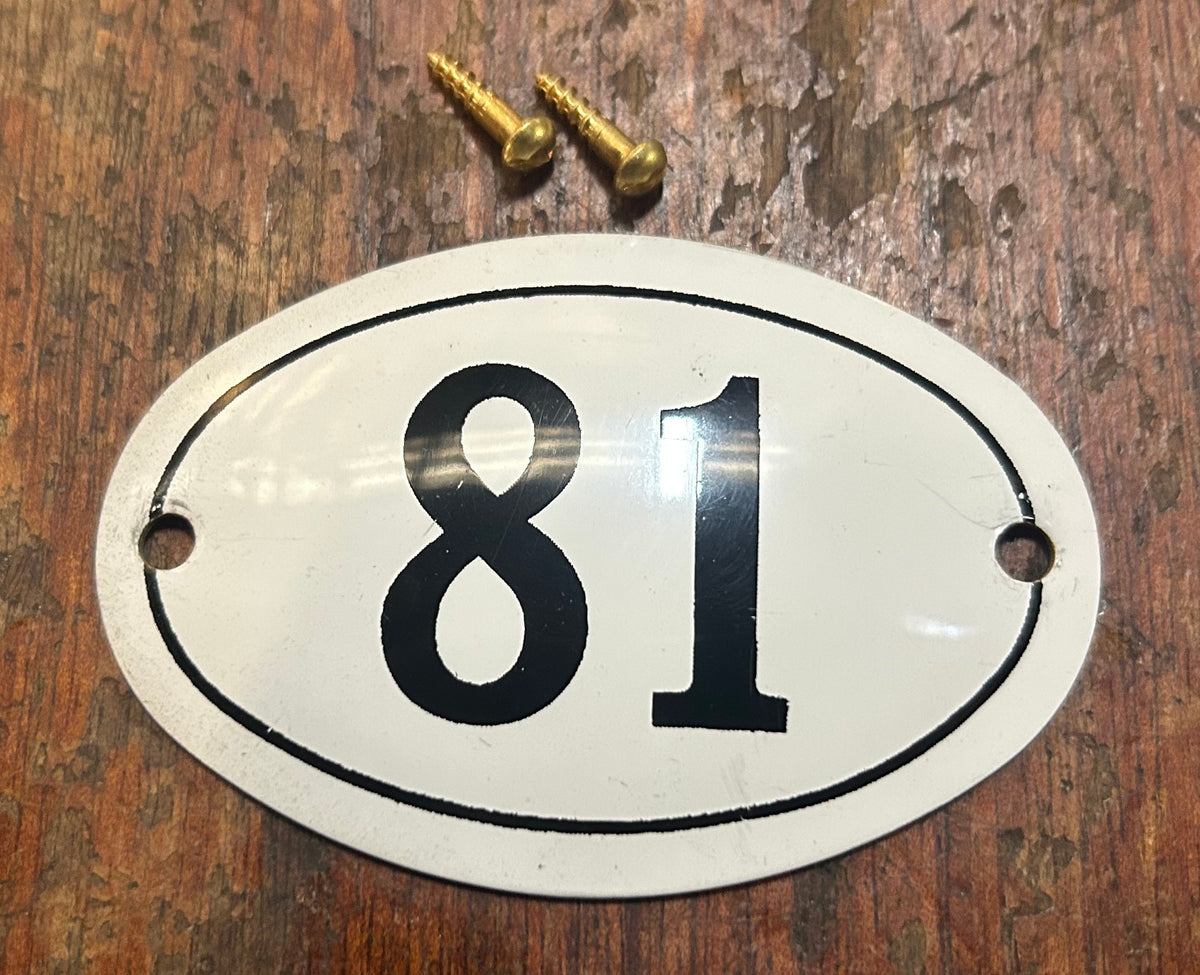 Classic Oval Enamel House Numbers (Aluminium)
