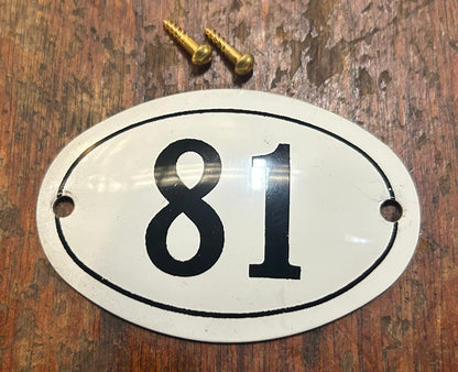 Classic Oval Enamel House Numbers (Aluminium)