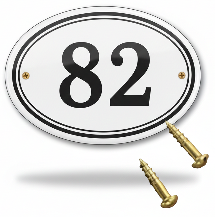 Classic Oval Enamel House Numbers (Aluminium)