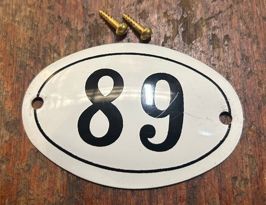Classic Oval Enamel House Numbers (Aluminium) - 89