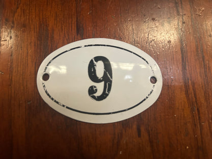 Black & White Enamel Numbers (Large)