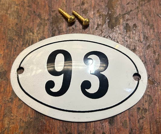 Classic Oval Enamel House Numbers (Aluminium) - 93