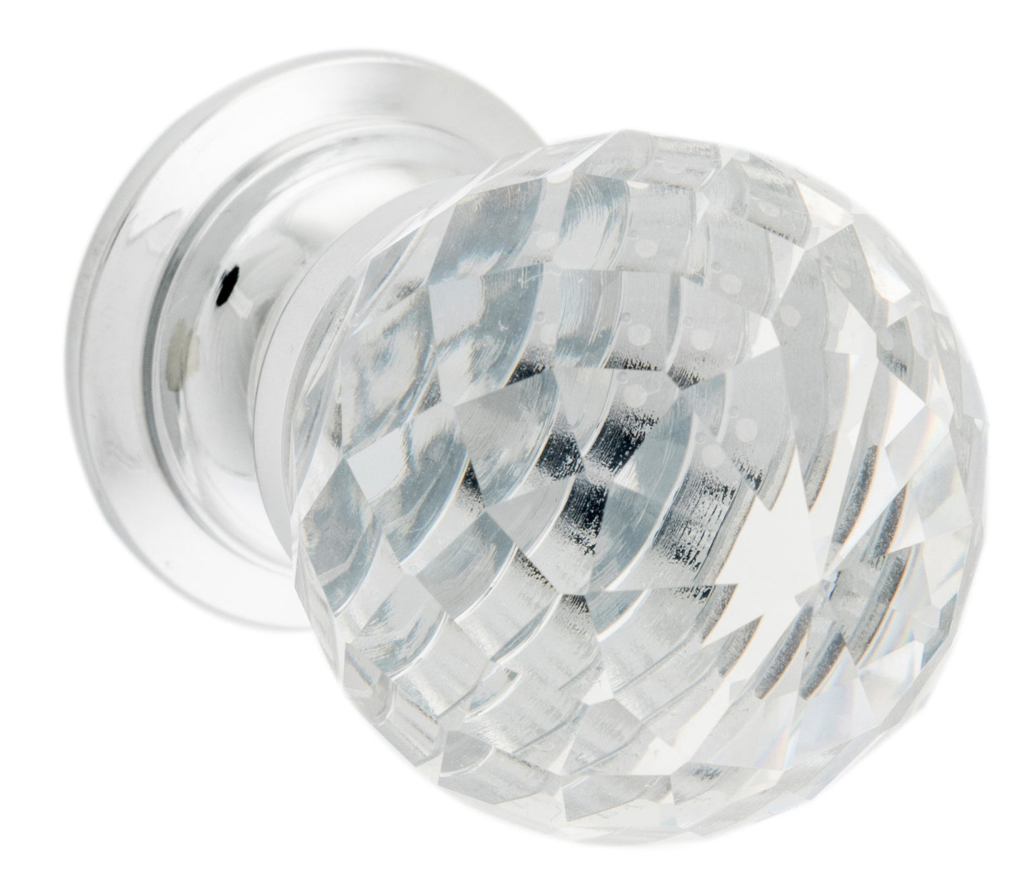 Clear Cut Diamond Cut Glass Cupboard Knob