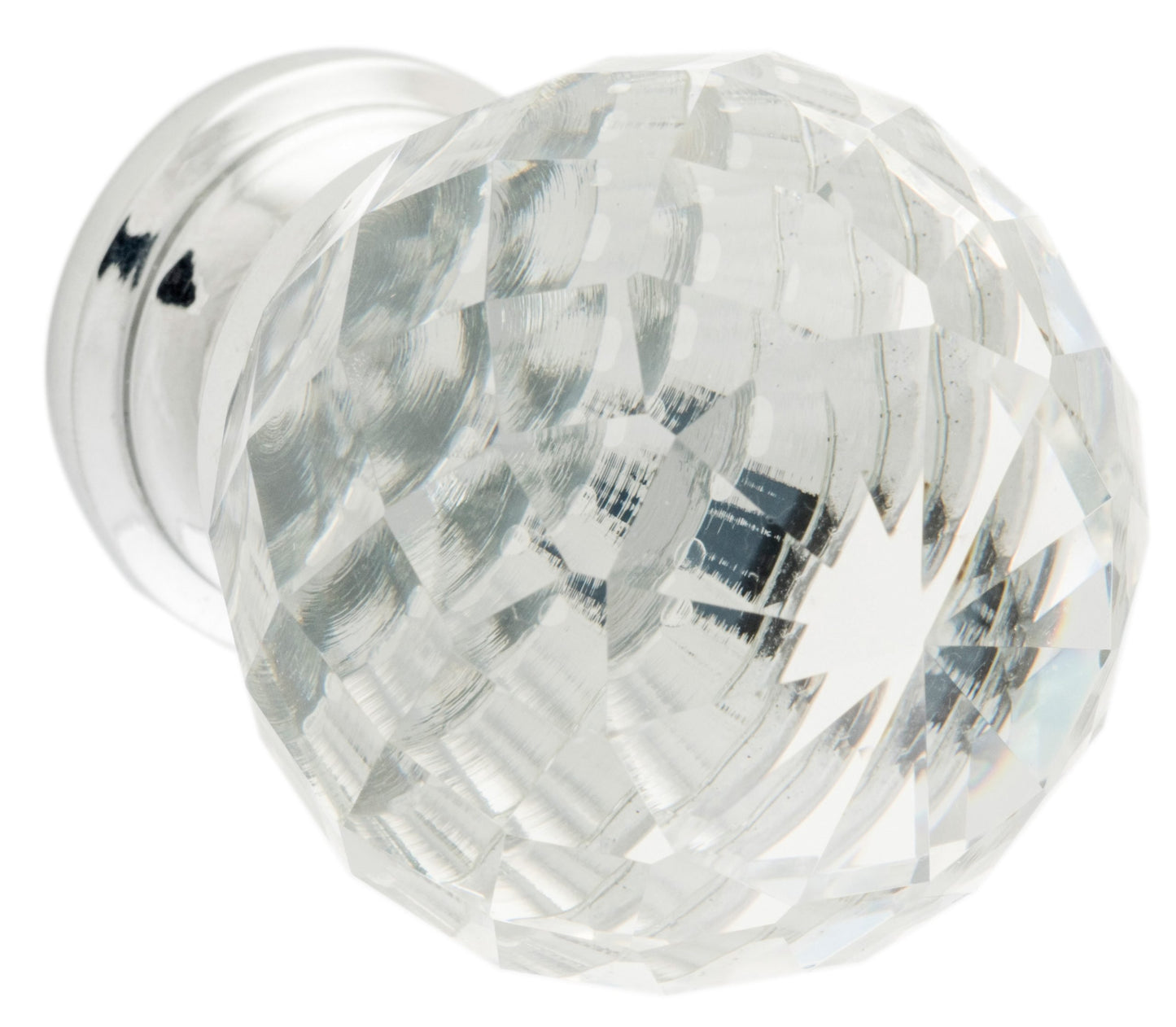 Clear Cut Diamond Cut Glass Cupboard Knob