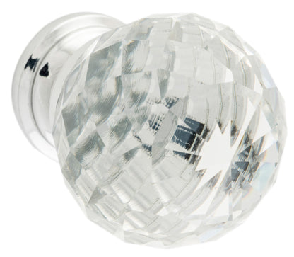Clear Cut Diamond Cut Glass Cupboard Knob