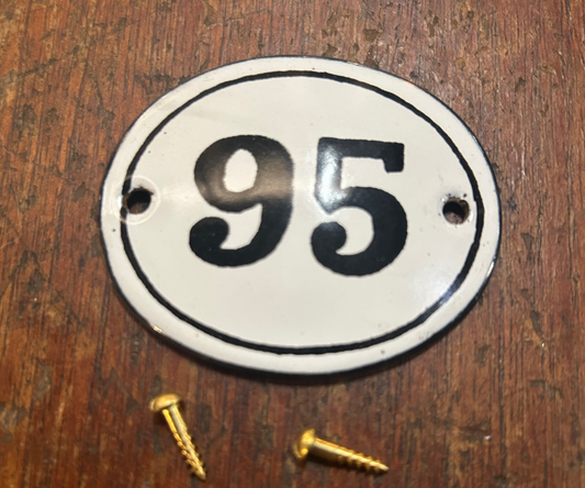 Classic Oval Enamel House Number (Steel) - 95