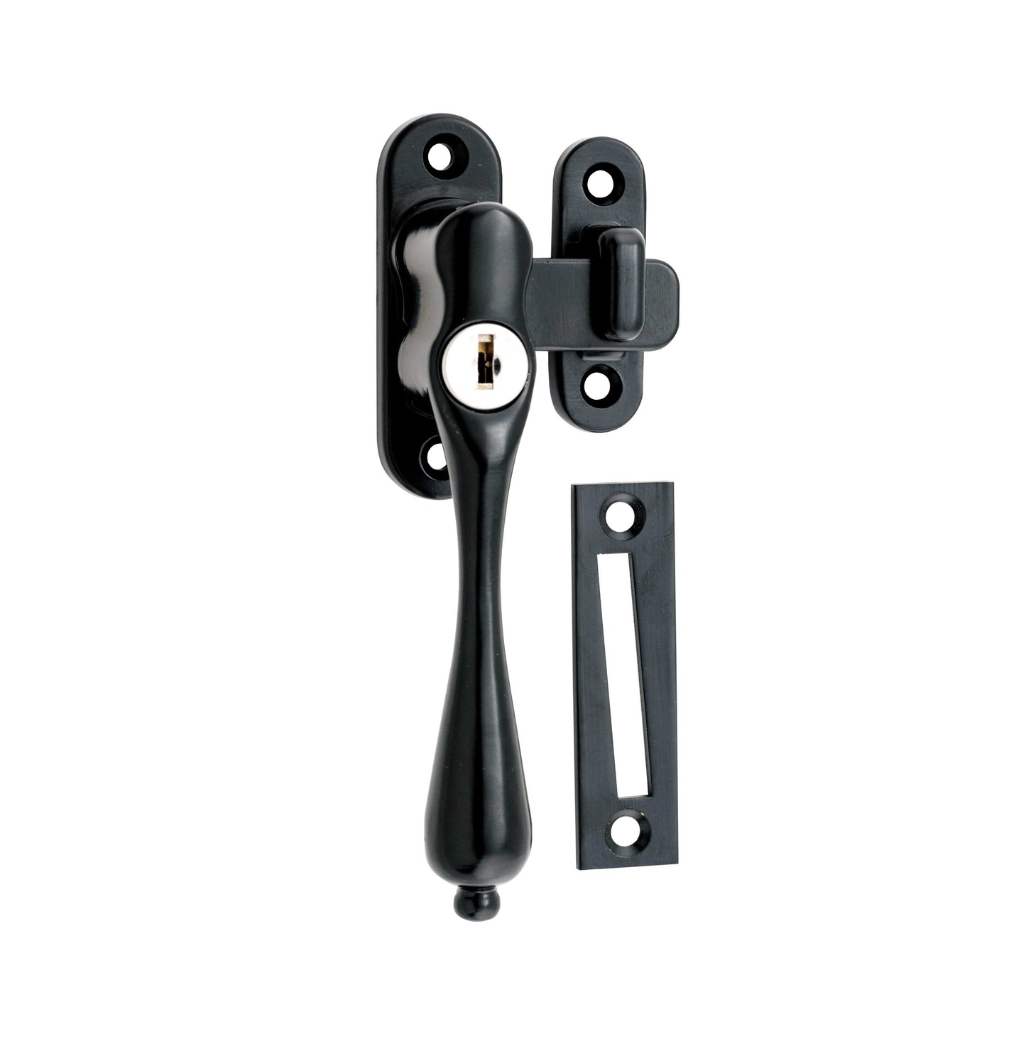 Locking Casement Fastener - Left Hand - Matt Black
