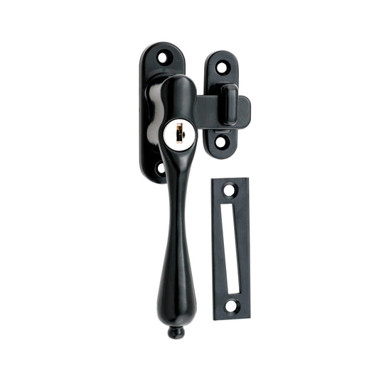 Locking Casement Fastener - Left Hand - Matt Black