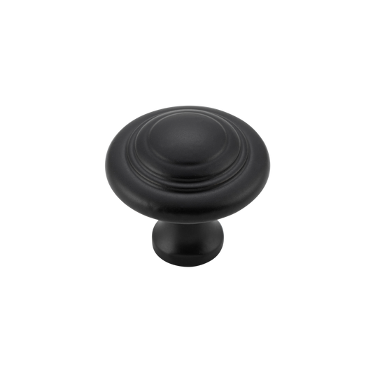 Domed Cupboard Knob (Solid Brass) – D25xP24mm - Matt Black