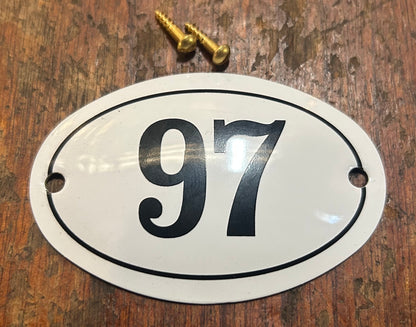 Classic Oval Enamel House Numbers (Aluminium) - 97
