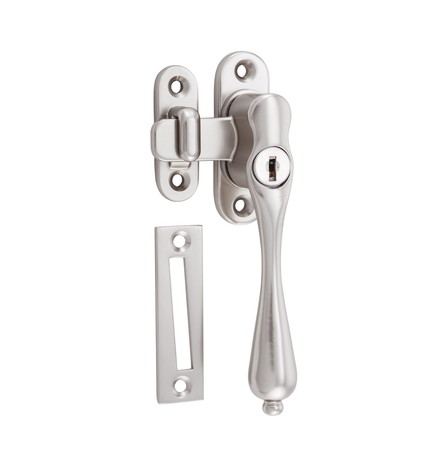Locking Casement Fastener - Right Hand - Satin Nickel