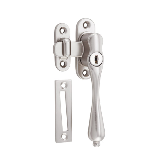 Locking Casement Fastener - Right Hand - Satin Nickel
