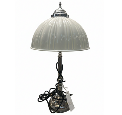 Ribbed Opaline Glass Table Lamp