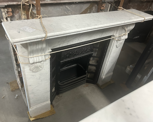 Clean Carrara Double Thickness Marble Mantle