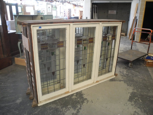 Set of 3 Triple Casement Leadlight Windows