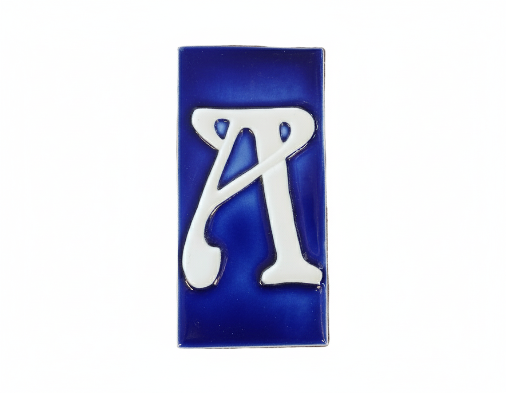 Number A - French Style Blue and White Numbers