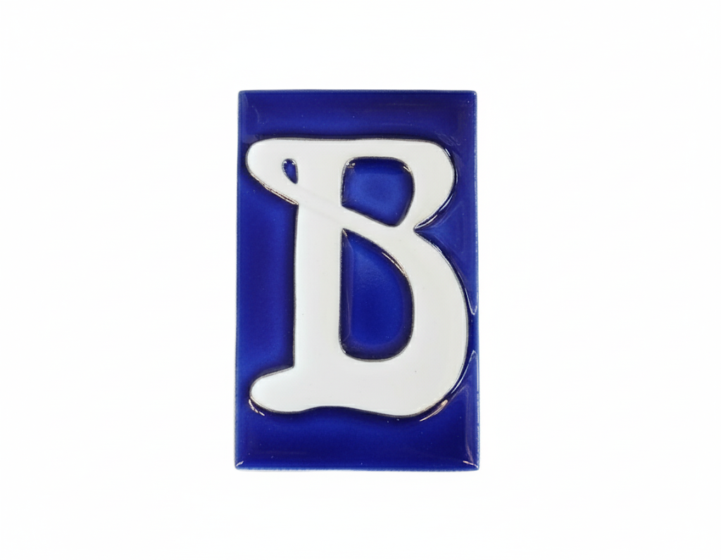 Number B - French Style Blue and White Numbers