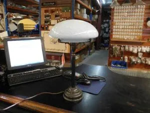 Mottled Shade Table Lamp on Retro Fitting