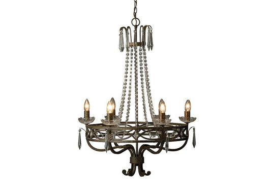 Chandelier 6 Light Rustic Bronze
