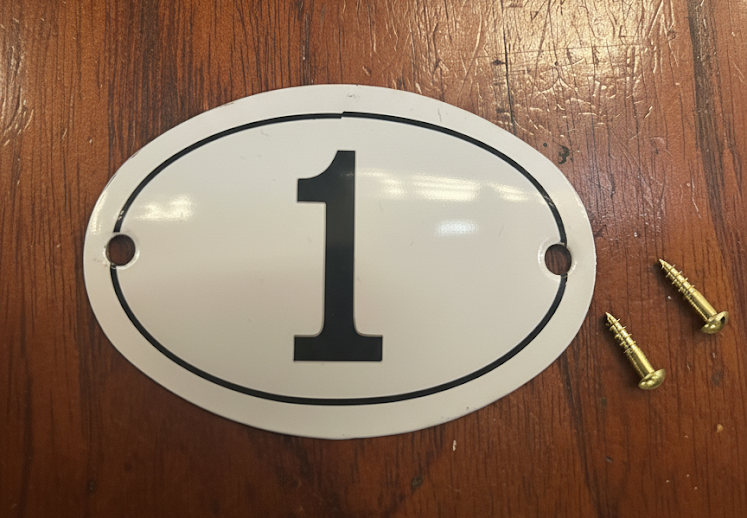 Black & White Enamel Numbers (Large)