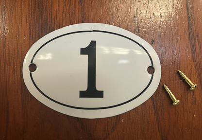 Black & White Enamel Numbers (Large)