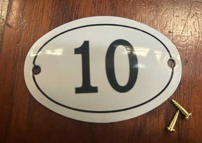 Black & White Enamel Numbers (Large)