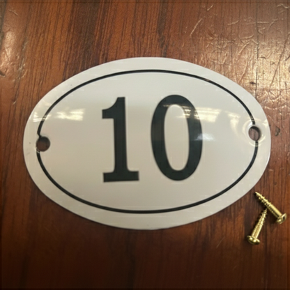 Classic Oval Enamel House Numbers (Aluminium)