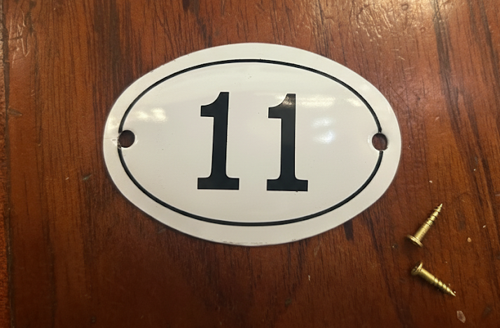 Black & White Enamel Numbers (Large)