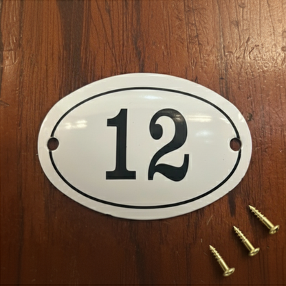 Classic Oval Enamel House Numbers (Aluminium)