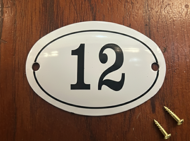 Black & White Enamel Numbers (Large)