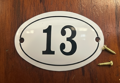 Black & White Enamel Numbers (Large)