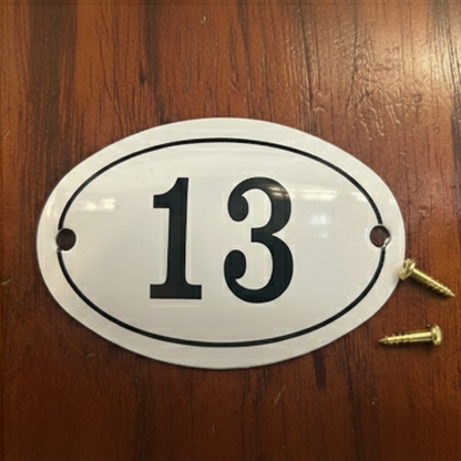 Classic Oval Enamel House Numbers (Aluminium)