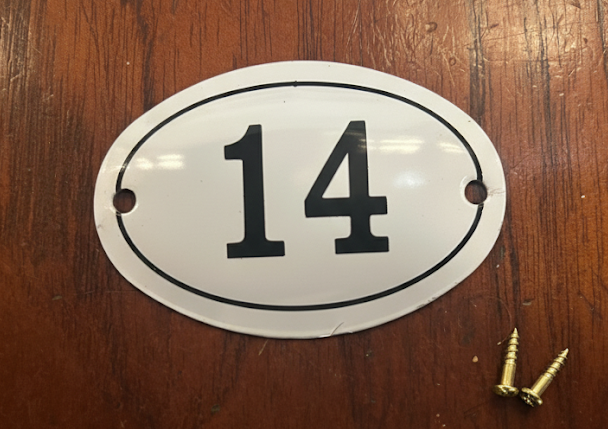 Black & White Enamel Numbers (Large)