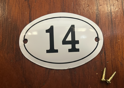 Black & White Enamel Numbers (Large)