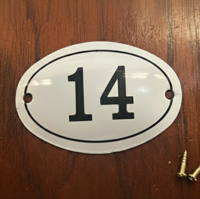 Classic Oval Enamel House Numbers (Aluminium)