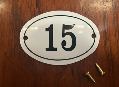 Black & White Enamel Numbers (Large)