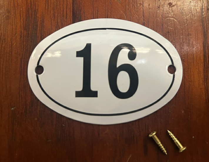 Black & White Enamel Numbers (Large)