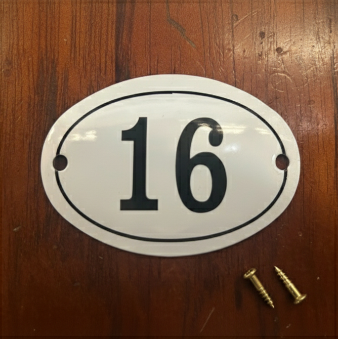 Classic Oval Enamel House Numbers (Aluminium)