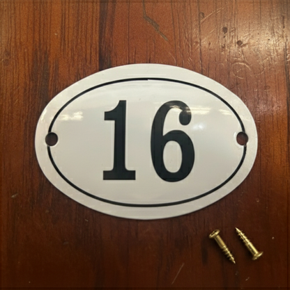 Classic Oval Enamel House Numbers (Aluminium)