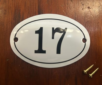 Black & White Enamel Numbers (Large)
