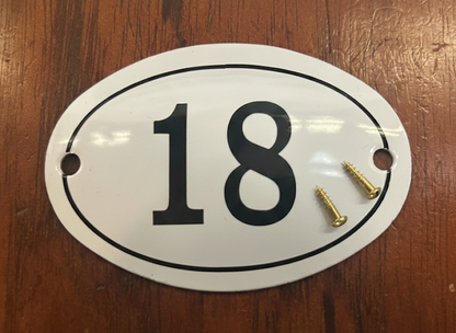 Black & White Enamel Numbers (Large)