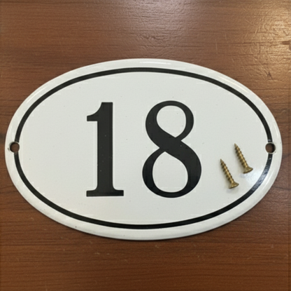 Classic Oval Enamel House Numbers (Aluminium)