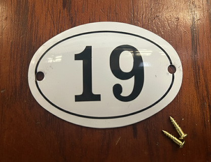 Black & White Enamel Numbers (Large)
