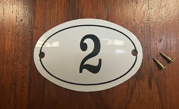 Black & White Enamel Numbers (Large)