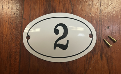 Black & White Enamel Numbers (Large)