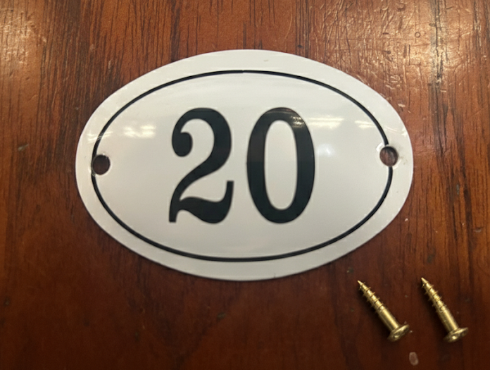 Black & White Enamel Numbers (Large)