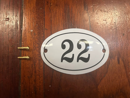 Black & White Enamel Numbers (Large)
