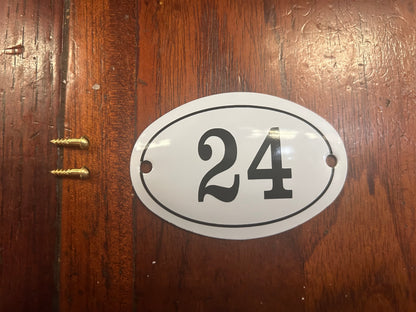 Black & White Enamel Numbers (Large)