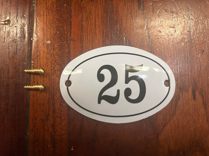 Black & White Enamel Numbers (Large)