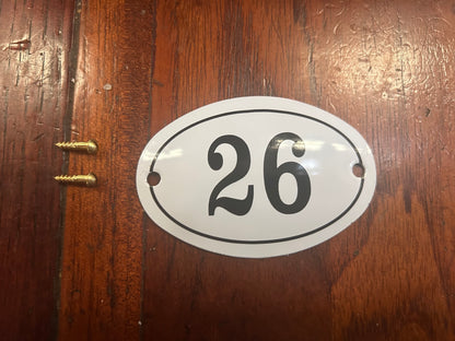 Black & White Enamel Numbers (Large)